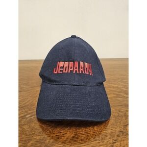 Jeopardy! Hat Cap Strap Back Mens Navy Blue Embroidered TV Game Show‎ Baseball
